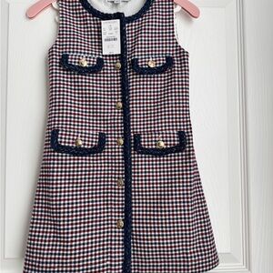NWT - Adorable JCrew little girls shift dress size 4T in houndstooth